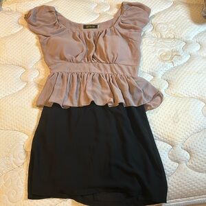 purple and black formal dress
